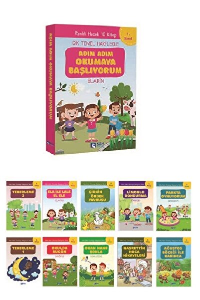 SEN YAYINLARI Adım Adım Okumaya Başlıyorum Ilk Okuma Kitapları Set 10 Kitap