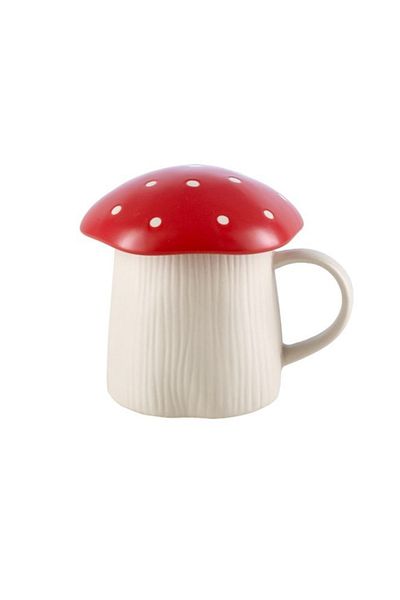 Paşabahçe Ceramic Large Mug with Mushroom Lid
