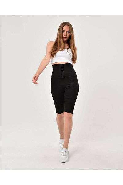 SAUNA SUIT Pantaloni scurți Colanți pentru transpirație, strângere, slăbire instantanee, modelare a corpului, colanți în 3 etape cu agrafe