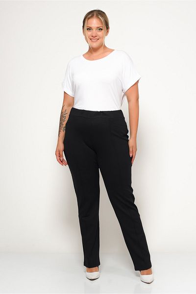 TUSSE Plus Stitched Knitwear Classic Elastic Waist Non-Closing Non-Knee Oversize Trousers