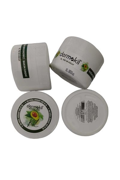 Dermokil 4 Pieces 100% Natural Avocado and Clay Hand, Face and Body Cream - 1200 ml
