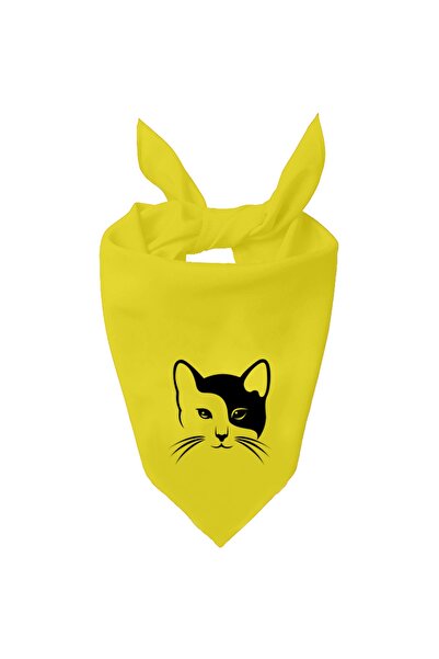 Tasarım Trend Eșarfă pătrată cu design drăguț de pisică, de o singură culoare