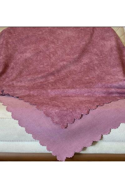 POYRAZ Mürdüm Nubuk Damarlı Çift Taraflı Şönil Çekyat Koltuk Örtüsü Şalı