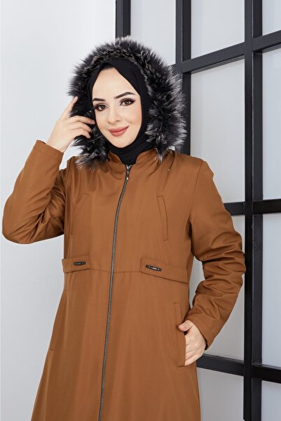 KMKkombin Γυναικείες αδιάβροχες παλτό και παλτό χιτζάμπ με κουκούλα μεγάλου μεγέθους