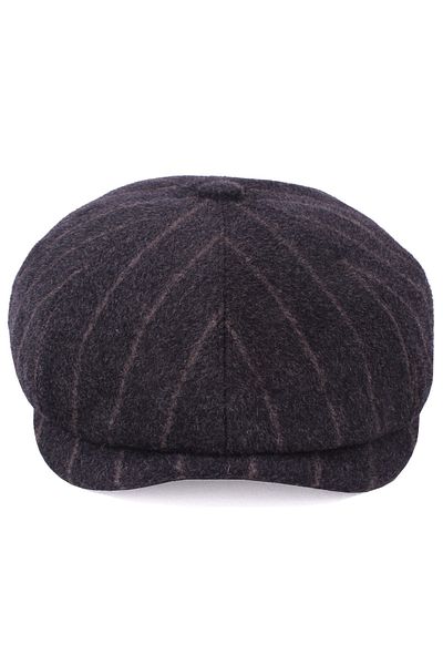 Modabay Men's English Winter Cap Gray Striped Cashmere Peaky Bilinders Model 8520-4532