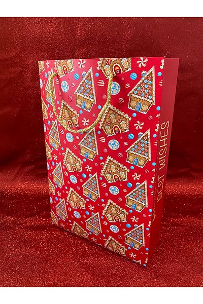 4nio Cookie House Christmas Gift Cardboard Bag