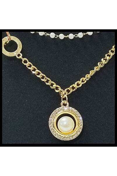 FAMİLY Inci Temalı Çoklu Model Gold Renk Paslanmaz Ve Kararmaz Çelik Kolye