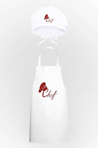 Tasarım Trend Chef Text Design Kitchen Apron & Bonnet Advantage Package