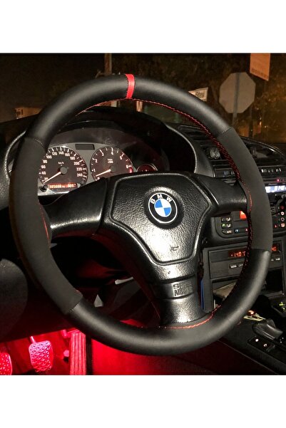 özgüven oto giyim Oto Direksiyon Kılıfı Deri&alkantre Kırmızı Yüzük