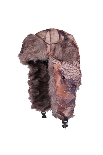 Modabay Erkek Pilot Şapka Kürklü Kamuflaj Kahverengi Tonlu Kışlık Model 36012...