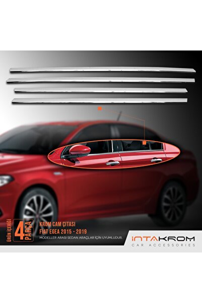 İntachrom Fiat Egea Krom Cam Çıtası 4 Parça 2015 ve Üzeri Sd Uyumlu