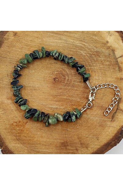 ByKolyeucum سوار من حجر جاسبر الأخضر الطبيعي المكسور