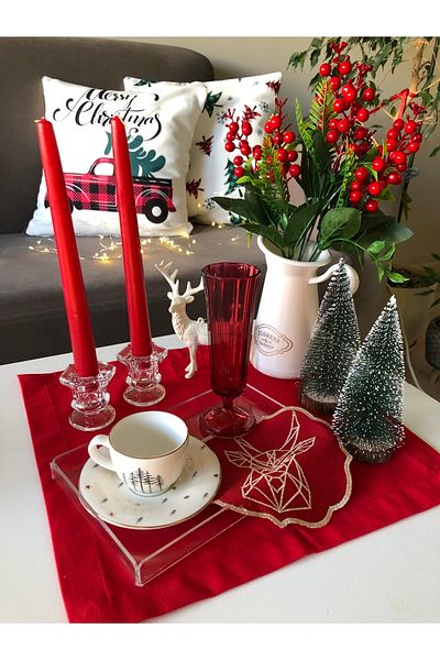 Ayd Home 22 cm Coffee Color Transparent Presentation Tray - Christmas New Year Kitchen Plexiglass
