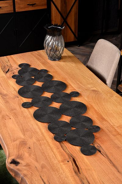 Natural Dowry Violet Black Washable Polyp Wicker Rope Living Room Dining Table Coffee Table Kitchen Cloth Runner