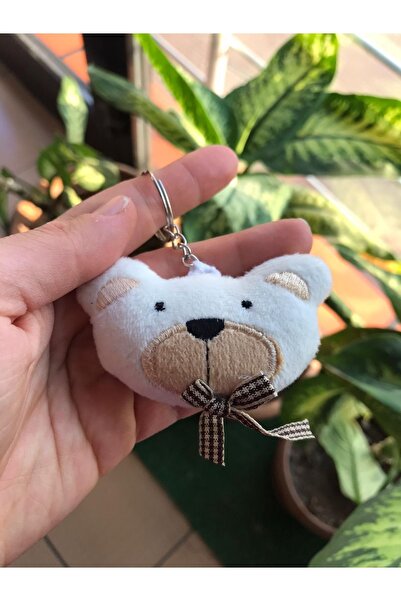 Cute Tiny Plush Bear Keychain with Bow Tie Keyring Bag & Wallet Accessory Gift