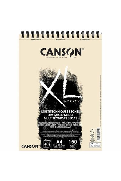 Canson Xl Sand Grain Natural Spiral Pad 160gr A4 (21x29.7cm)40 Sheets