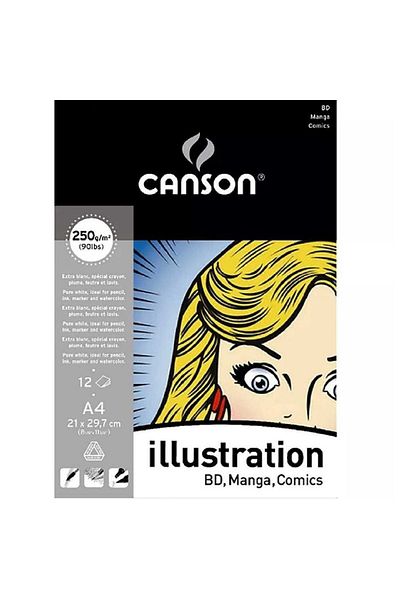 Canson Illustration Pad 250gr Multi-Purpose Marker Block 12 Pages A4 (21x29.7cm)