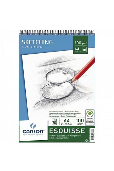 Canson Leisure Esquisse 100gr Spiral Sketch Block 70 Sheets A4 (21x29,7cm)