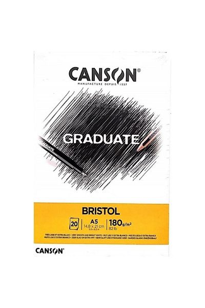 Canson Graduate Bristol Drawing Notebook A5 180gr 20 Sheets