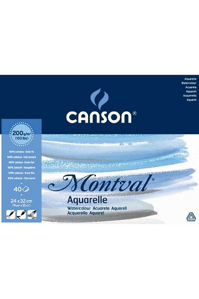Canson Montval Aquarelle Cold Pressed 200gr Water Color Block 40 Sheets 24x32cm
