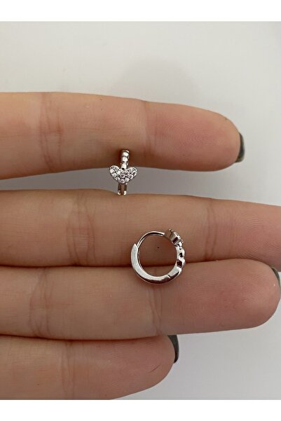 Arescollection Zirkon Taşlı Helix Lobe Tragus Uyumlu Halka Piercing Küpe