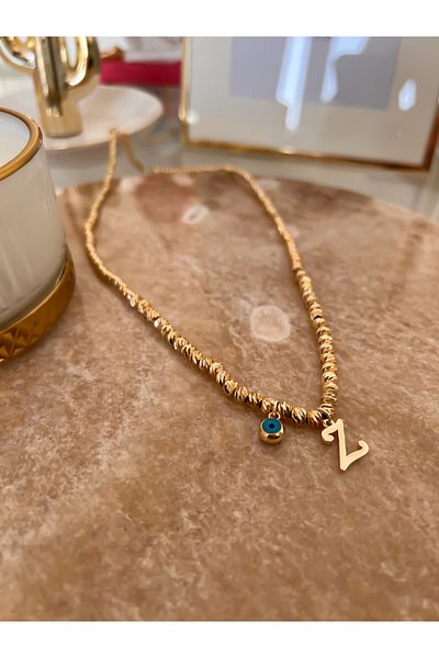 Trendy Butik قلادة دوريكا مع حرف Z وتفاصيل عين الشر