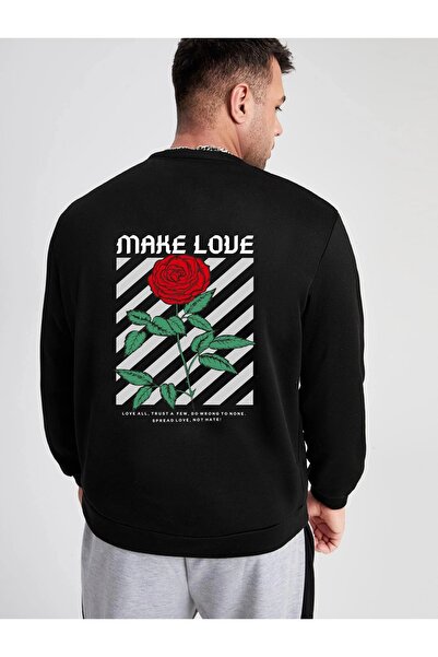 Deocept Унісекс-светр оверсайз з принтом «Make Love»