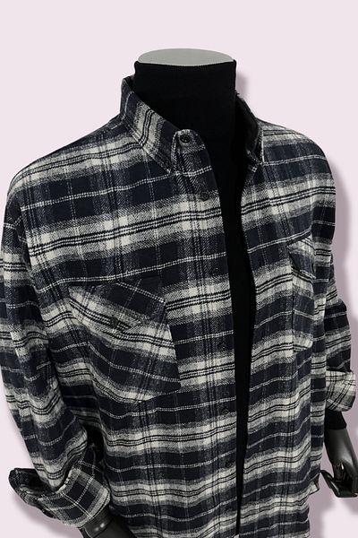 Marca Uno Men's Double Pocket Lapel Buttoned Plus Size Lumberjack Winter Shirt