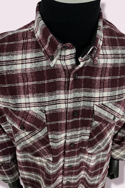 Marca Uno Men's Double Pocket Lapel Buttoned Plus Size Lumberjack Winter Shirt
