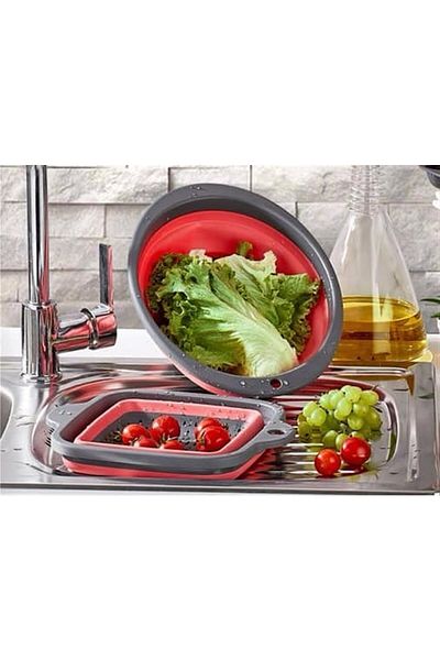 Kenpool Hangable Foldable Round Fruit Vegetable Strainer Basket Assortment