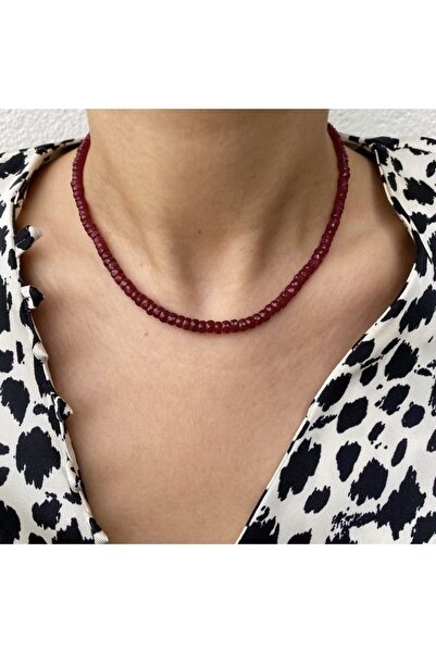 C7 Silver Kök Yakut Gümüş Kolye