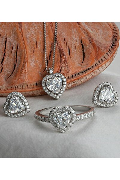 Crystal Diamond Zirconia 5.38 Karat Kalp Takı Seti