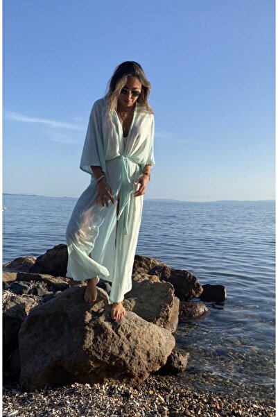BEACHTALK Flamlı Penye Kumaştan Uzun Kimono