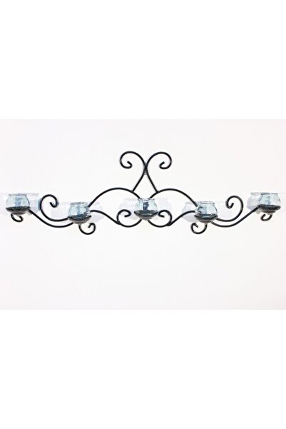 DOĞA HEDİYELİK HOME Duvar Mumluğu Ferforje 5 Camlı