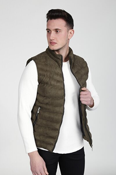 MODA BASKCA New Season Men's Nubuck Suede Puffer Vest