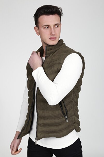 MODA BASKCA New Season Men's Nubuck Suede Puffer Vest