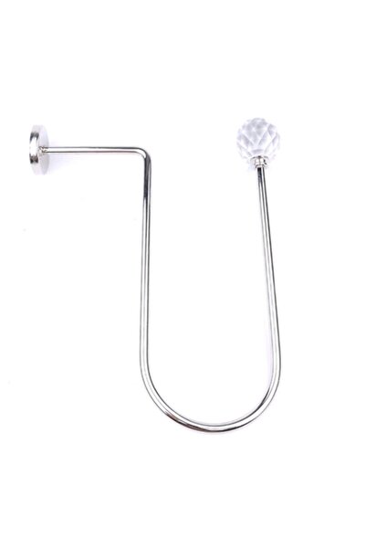 Evdepo Home Ασημί Χρώμα Μεταλλικό Κρεμαστό Κορδόνι Κουρτίνας Με Μανίκια Renso