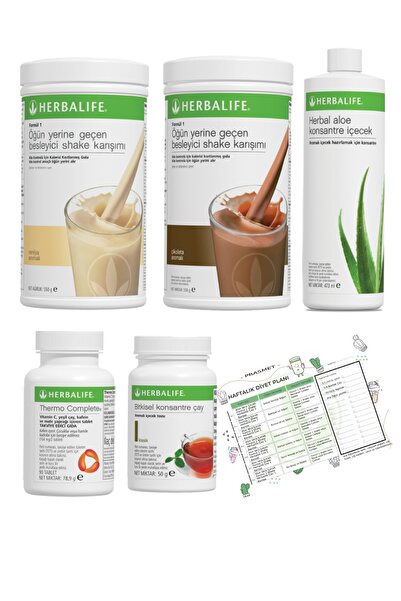 Herbalife Shake Çikolata+vanilya + Klasik Çay + Aloe Vera + Thermo Complete +...