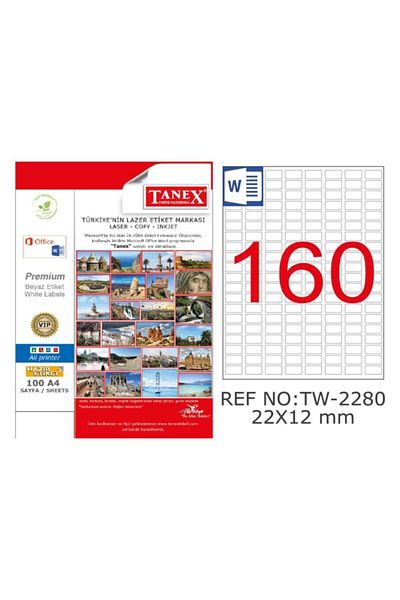 Tanex Tw-2280 22x12mm Polyester Label 25 Pack