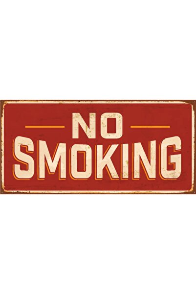 Hayat Poster No Smoking (10 Cm X 20 Cm) Mini Retro Ahşap Poster