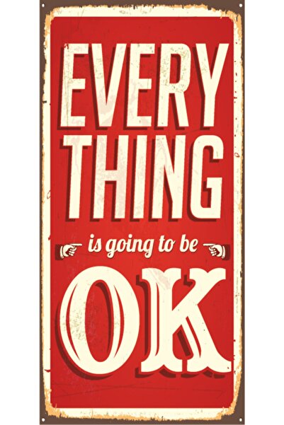 Hayat Poster Μίνι ρετρό ξύλινη αφίσα - Every Thing Isgoing Te Bo Ok. (10 cm x...