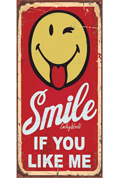 Hayat Poster Mini Retro Smile Smile Ξύλινη Αφίσα - 10 cm x 20 cm