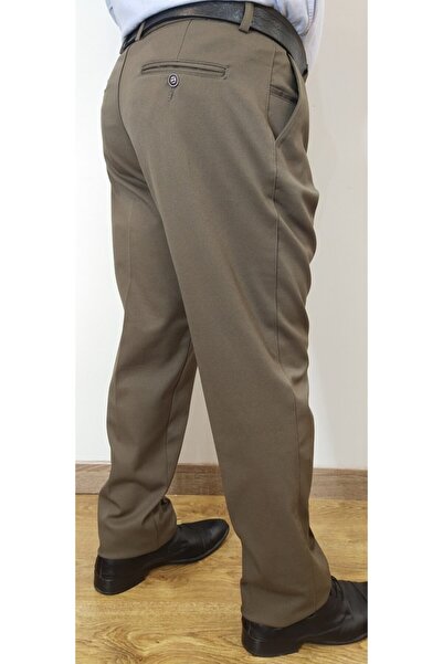 wontilotte Erkek Taba Gabardin Likralı Regular Fit Keten Pantolon
