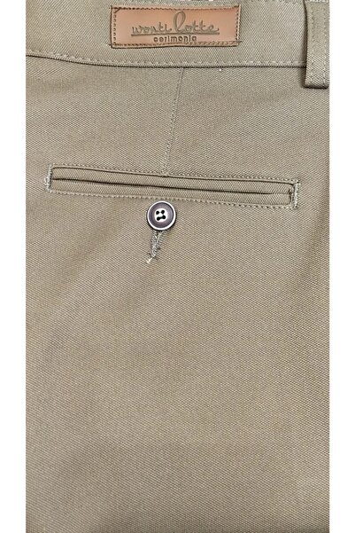 wontilotte Erkek Taba Gabardin Likralı Regular Fit Keten Pantolon