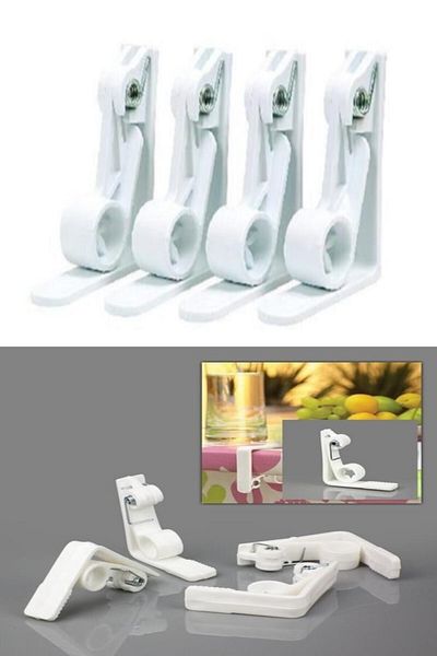 RoseRoi Plastic Table Latch Spring Loaded 4 Pieces X 5 Pack Table Cloth Holder 20 Pieces Latches