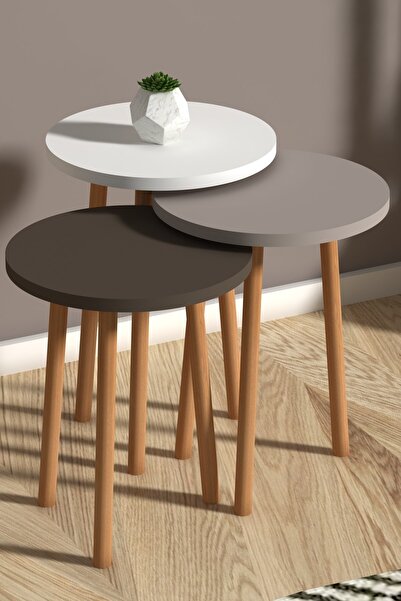 Monte Sehpa Roma Zigon Bck Sehpa Ve Soul Orta Sehpa Beyaz Set