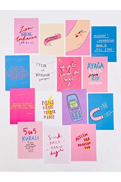 EFBUTİK 15 Adet Duvar Kağıdı Seti L