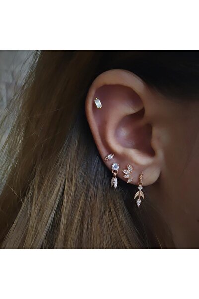 Erer Gümüş Kadın Gümüş 5 Adet Küpe