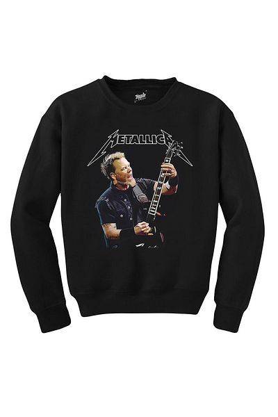 Z zepplin Unisex Metallica James Hetfield Guitar Black Sweatshirt