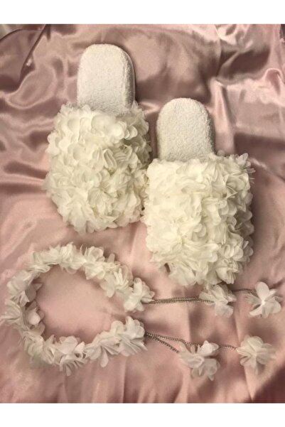 SÜSLÜTASARIM طقم تاج نسائي مزين باللؤلؤ والريش والزهور 1044 – طقم حمل – طقم ح...